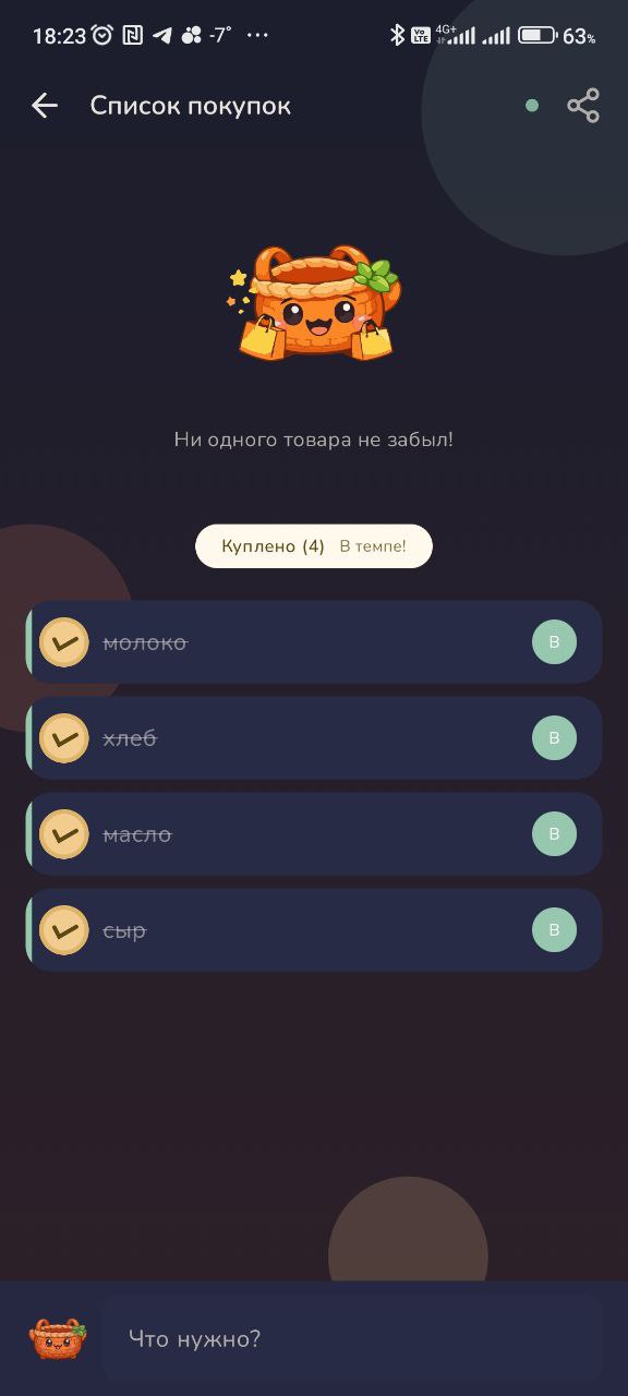 Foodee: все покупки выполнены